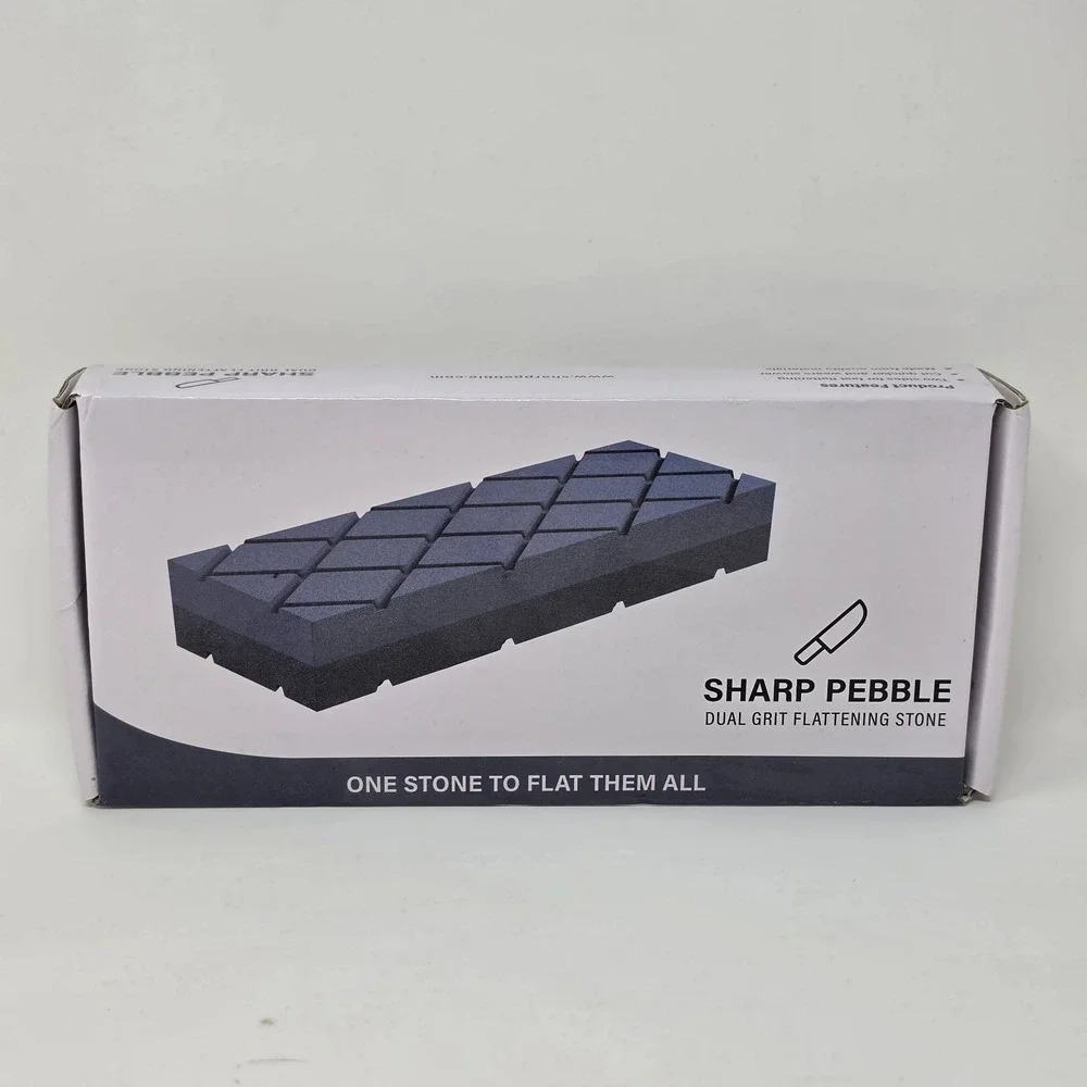 New Sharp Pebble Dual Grit Flattening Stone ~ 120/320 Grit ~ Silicon Carbide